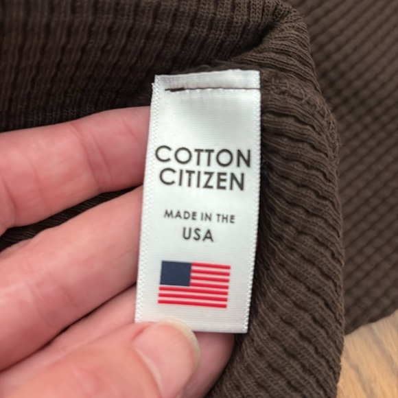 Cotton Citizen Cooper Half Zip Thermal Espresso brown size L NWT - Picture 6 of 9